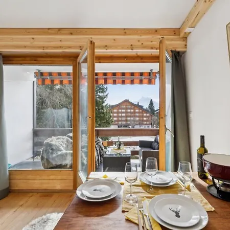 Apartment In Sur Ollon, Emeraude, For 3 Only 100m To Bretaye Train Villars-sur-Ollon