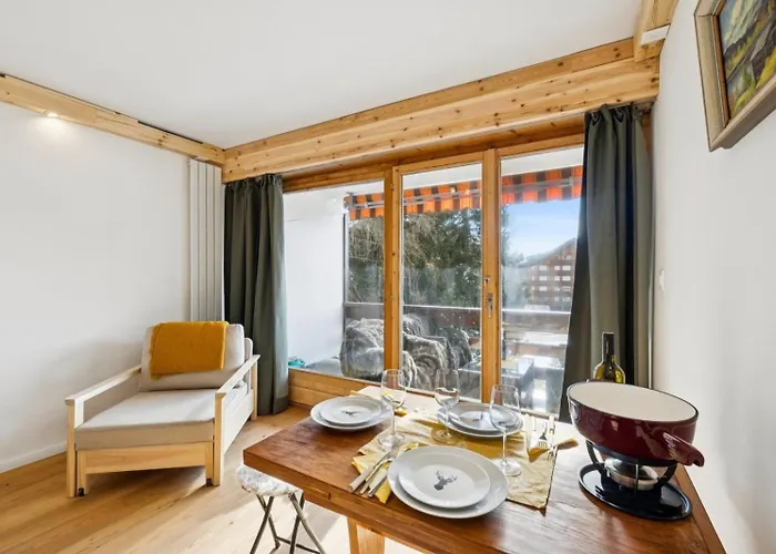 In Sur Ollon, Emeraude, For 3 Only 100m To Bretaye Train Apartment *